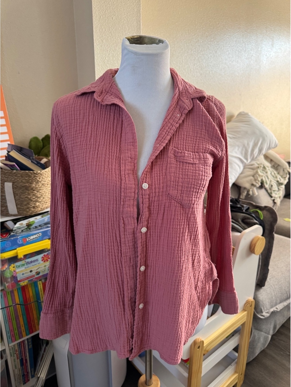 J.Crew Classic Pink Button-Up Blouse Size 6